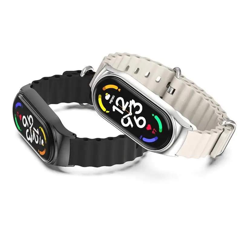 Ocean Band for Mi Band 7 6 Strap Smartwatch Sport Silikone Náramok Miband5 Correa Nahradenie pre Xiaomi Mi Band 3 4 5 6 7
