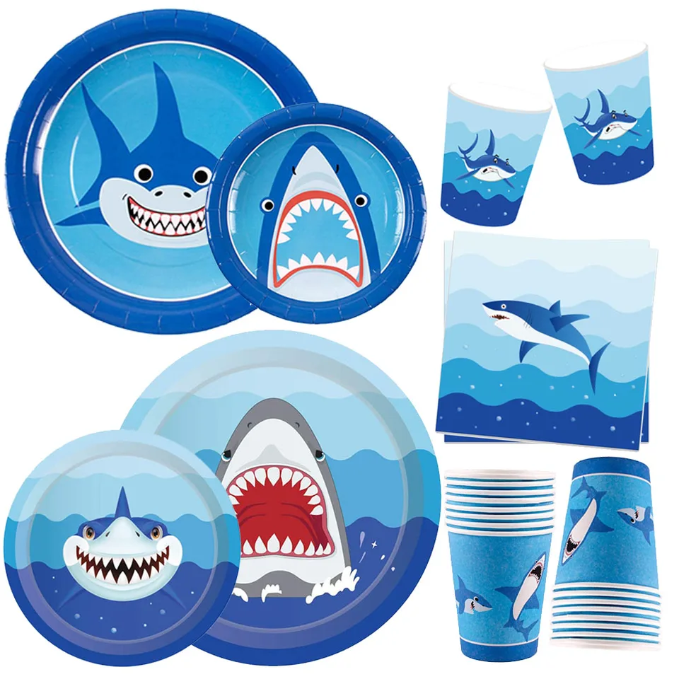 Ocean Shark Party Party Plates Cups