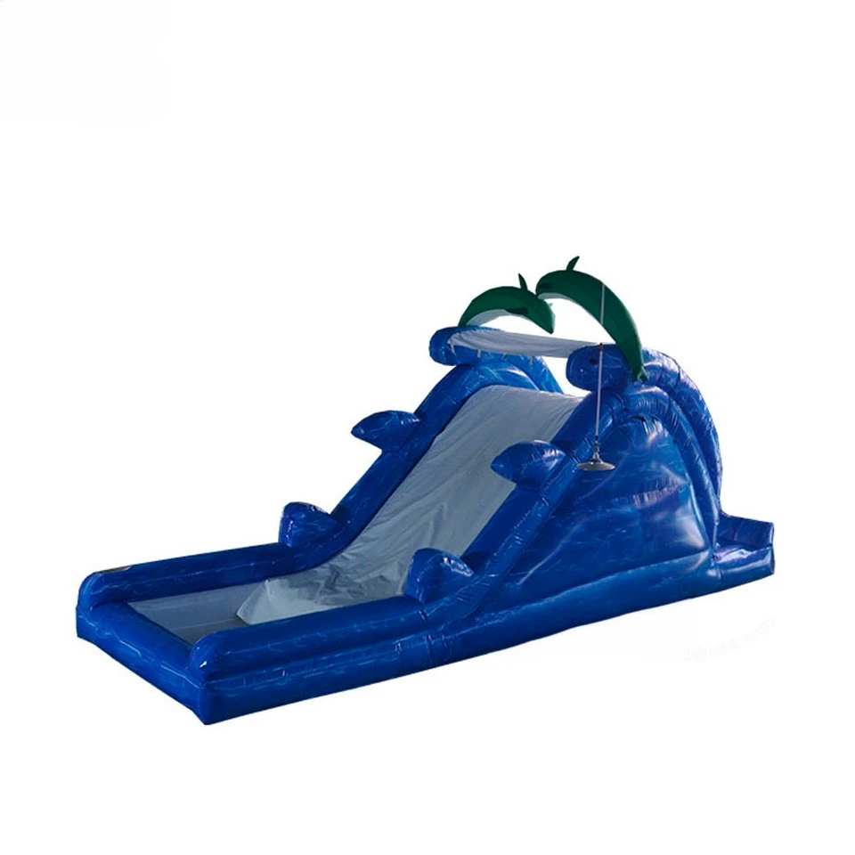 Oceánsky tematický komerčný nafukovací vodný sklíčko s bazénom delfínu zvierat Blue Bouncer Tropical Waterslide Combo House