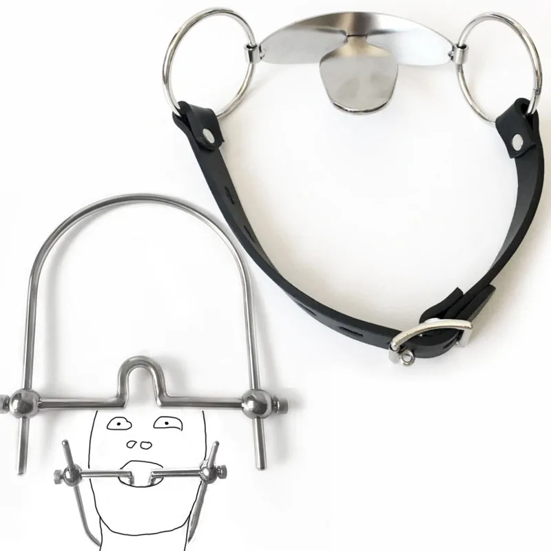 Oceľový kovový otvor ústa otroctvo bondage obmedzenia opasok erotické sexuálne hračky pre ženy dospelé hry páry jazyk ústia pohlavné nástroje