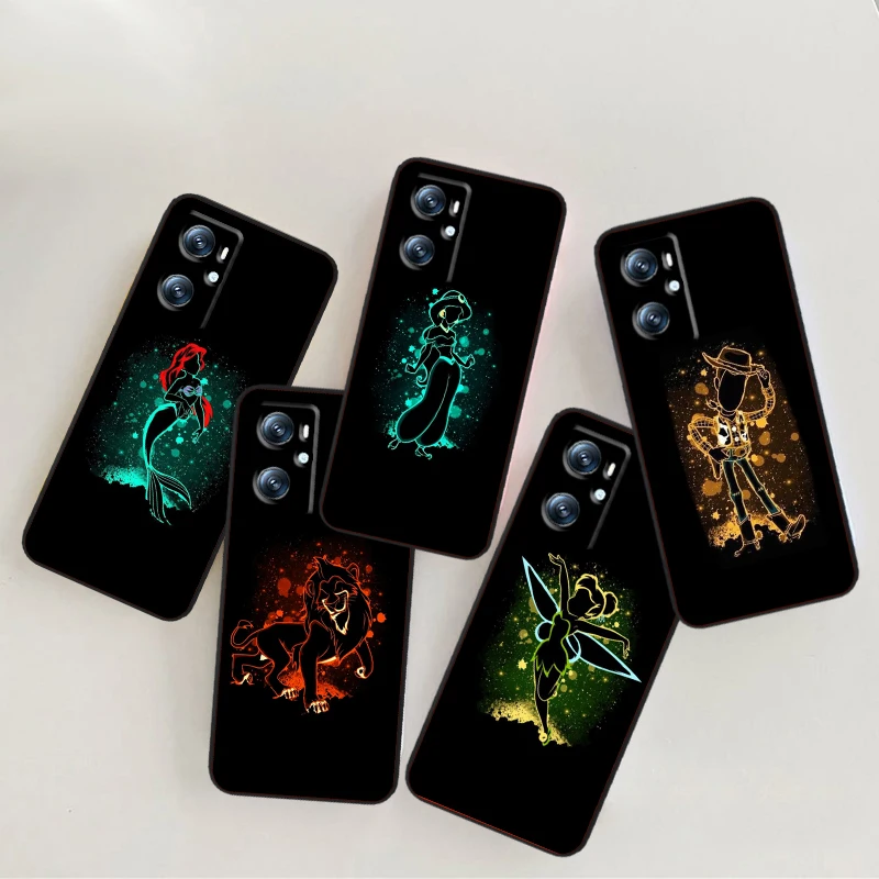 Ochladnite malú morskú pannu pre OPPO Nájdite X6 X5 X3 A54S A5 A94 A16 A53S A57 A74 A72 A98 A78 A96 A9 5G 5G Čierny chrbát telefónu Black Back Telefón
