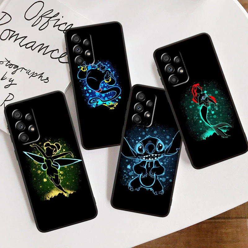 Ochladnite malú morskú pannu pre Samsung A53 A52 A33 A32 A51 A71 A21S A13 A73 A50 A22 A23 A03 A72 A54 A54 A12 5G Čierna puzdro na čierny kryt telefónu