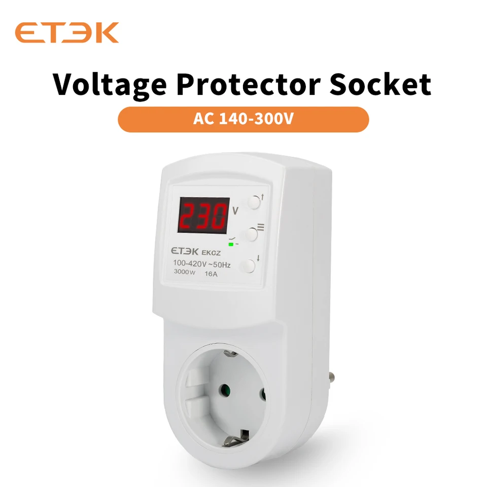 Ochrana Etek nad relé ochrancom napätia 16A AC140-300V 16A Elektronická multifunkčná chladničková zástrčka EKCZ