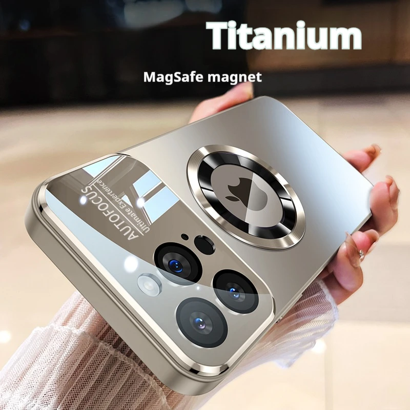 Ochrana fotoaparátu proti skleneným šošovkom proti nárazu pre puzdro MAGSAFE pre iPhone 15 Pro Max 14 Pro Ag Matt temperovaný nárazník Magnetický kryt