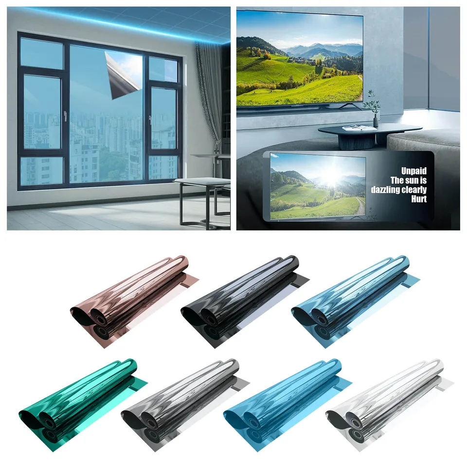 Ochrana ochrany osobných údajov okno Film Reflexné teplo redukcie domáceho statického priľnavosti Slnko blokovanie jednosmerne anti glare zrkadlo Balkón Office