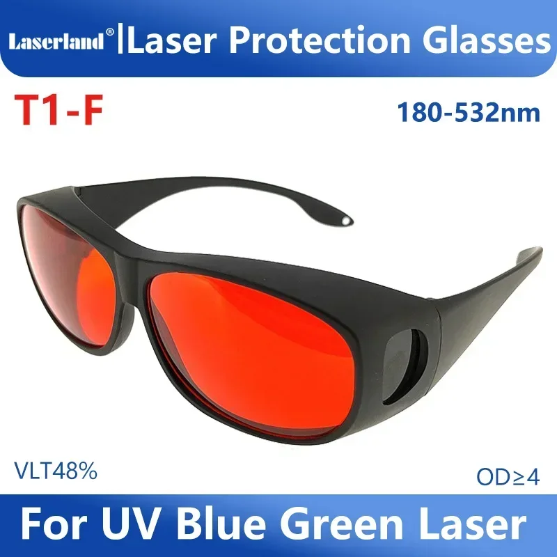 Ochrana profesionálnych laserových okuliarov pre 405 nm UV 450nm Blue a 520nm 532nm Green OD4 T1-F