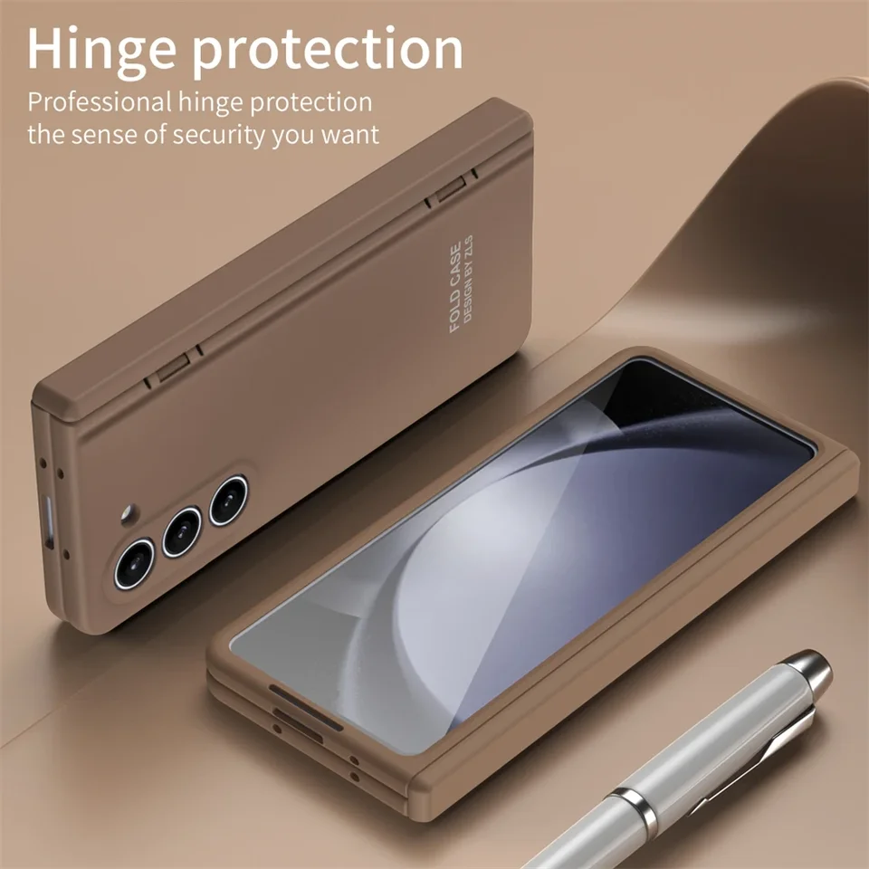 Ochrana závesu tvrdý počítač Caramel Color Puzdro pre Samsung Galaxy Z Pohyb 5 puzdrového nárazu odolného krytu pre Galaxy Z Fold 4 Shell