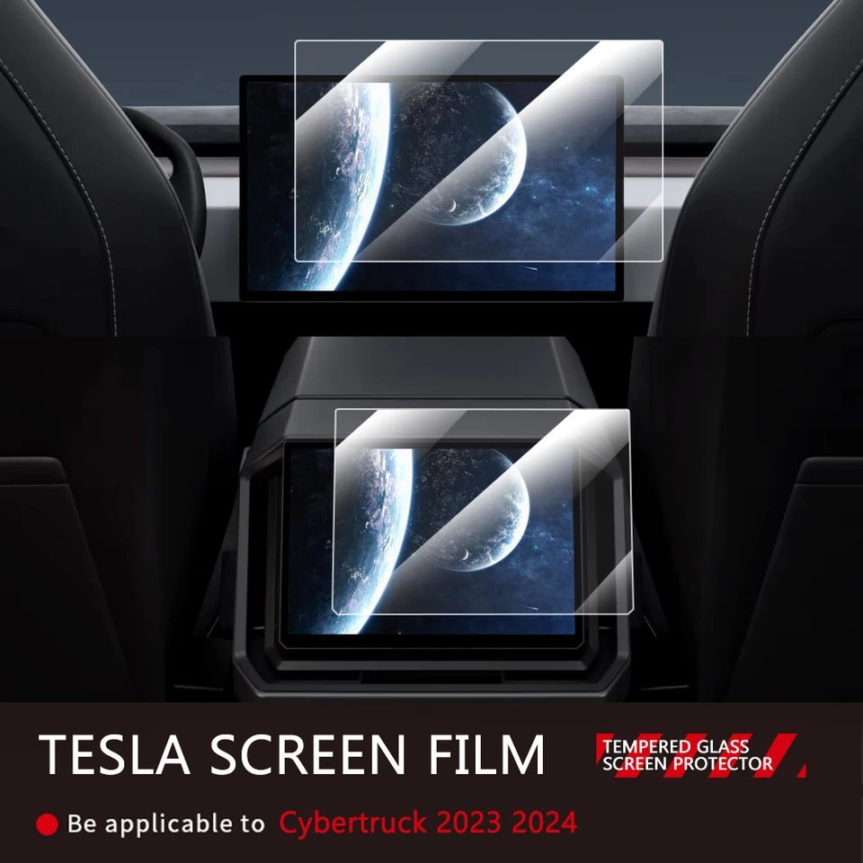 Ochranná obrazovka s temperovaným skleneným chránením pre navigáciu Tesla Cybertruck 2024 a dotykové príslušenstvo pre zadné zobrazenie Číry