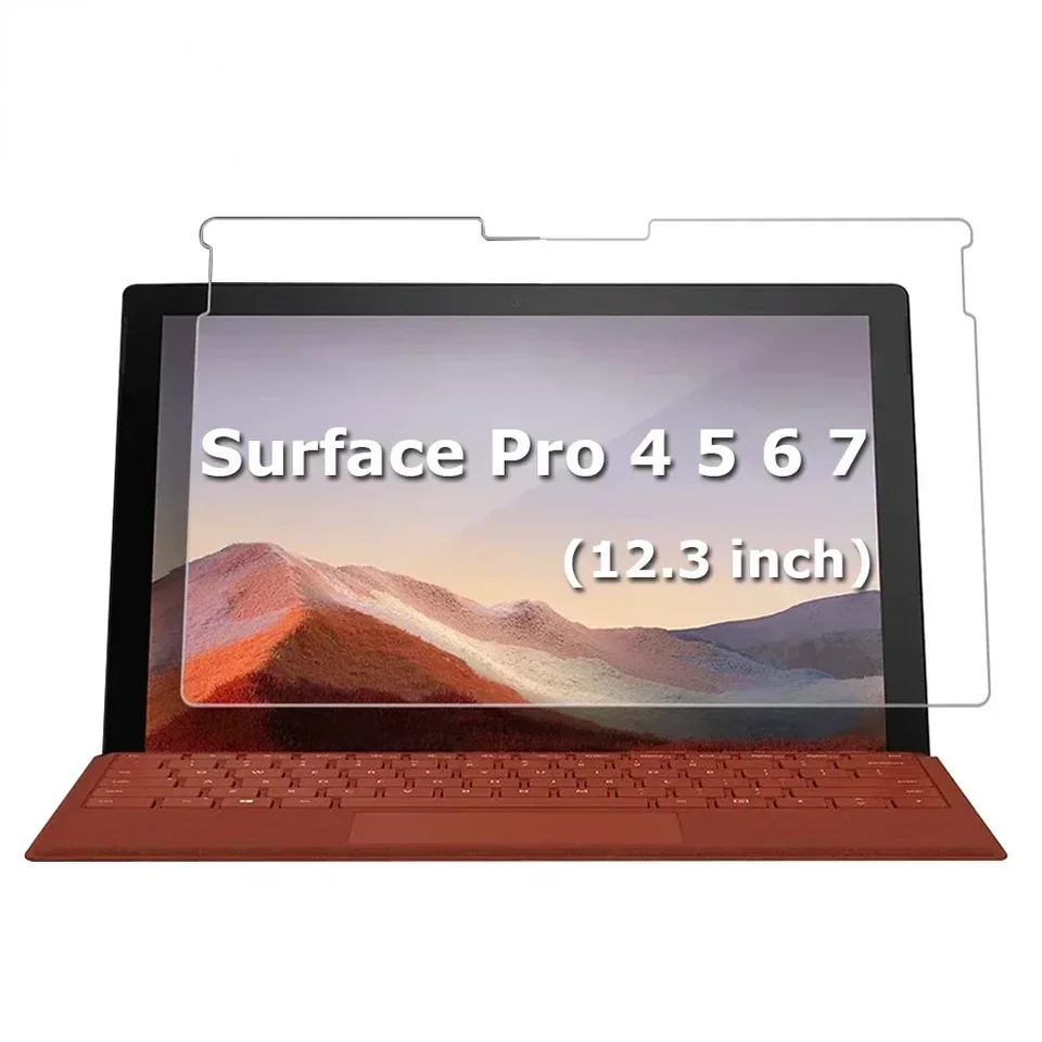 Ochranná obrazovka s temperovaným skleneným chráničkou pre Microsoft Surface Pro 4 5 6 7 12,3 palca Tablet Ochranný film pre Surface Pro 4 5 6 7 12.3