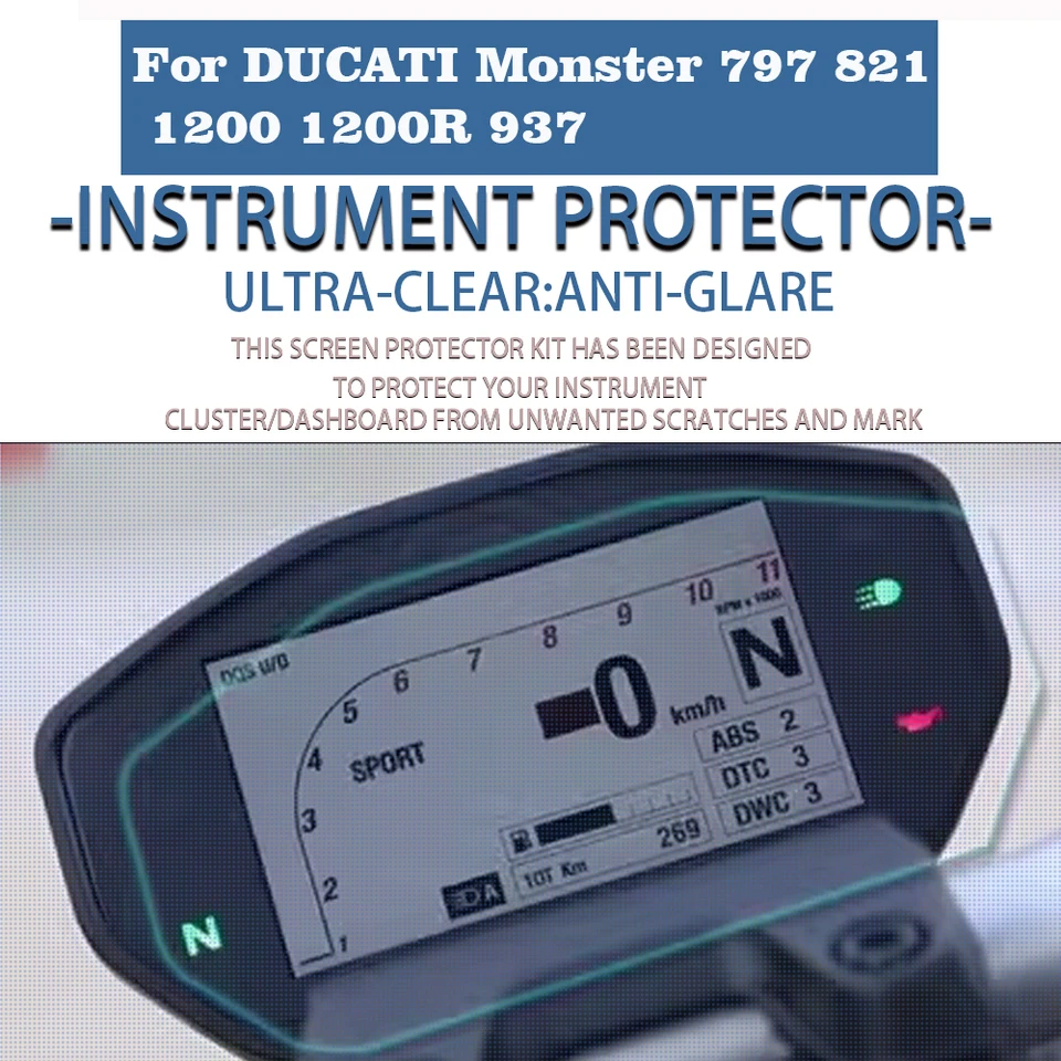 Ochranná ochrana pre motocyklu Scratch Scratch Film Protector pre Ducati Monster 797 821 1200 1200R 937