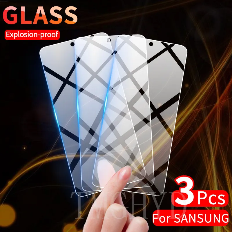 Ochranné chránič obrazovky 3pcs pre Samsung Galaxy A51 POZNÁMKA 20 10 S10 Lite S20 Fe A21S A50 A50 A70 A71 A31 Ochranné sklo A31