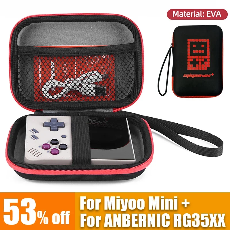 Ochranné puzdro EVA pre Miyoo Mini Plus/Anbernic RG35XX RETRRO RUCKELD HERNICKÁ CUSTATER PREPRAVNÉ SKLADOVANIE PREPRADU PREPOR-FALL