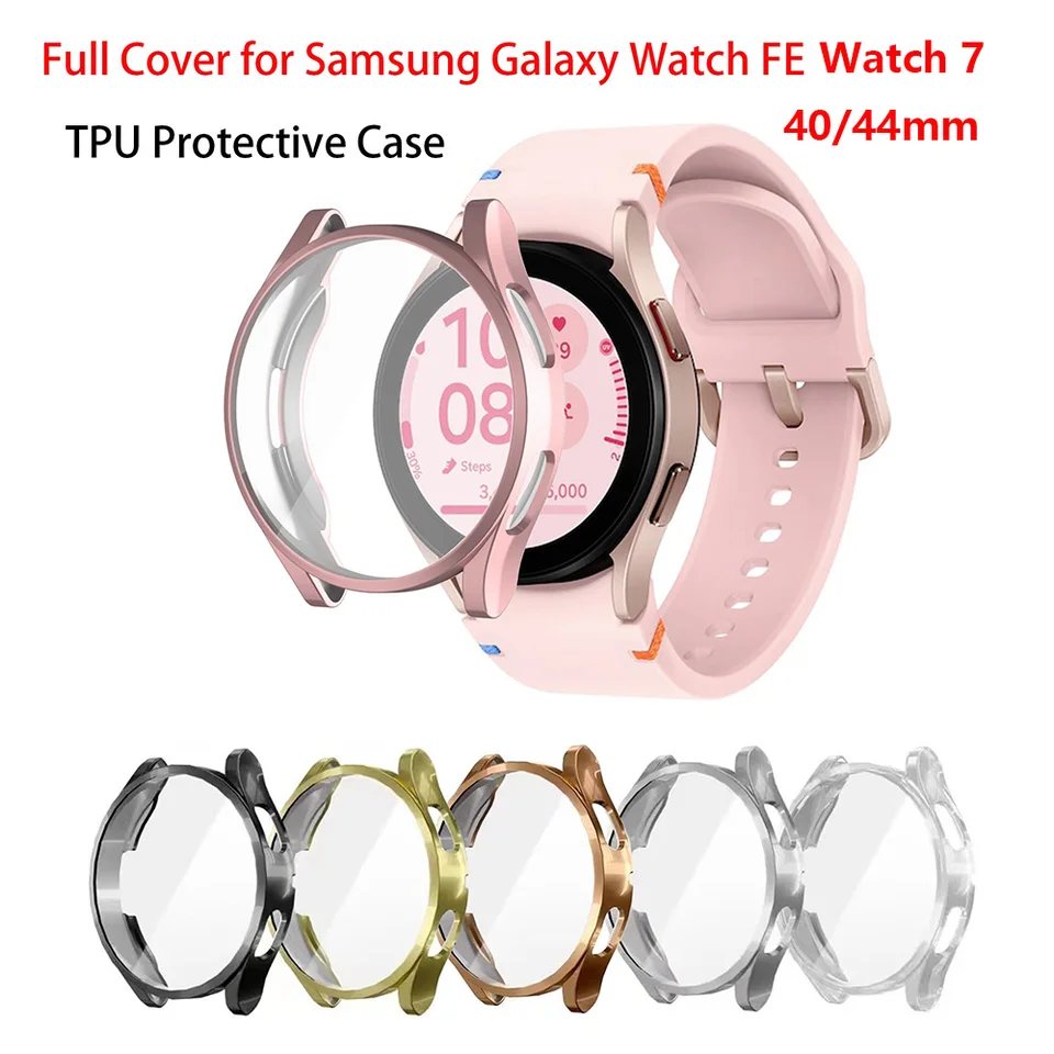 Ochranné puzdro pre kompletné krytie pre Samsung Galaxy Watch Fe SM-R861 hodinky 7 40 mm 44 mm SM-L300/L310/L315 Soft TPU Clear Protector
