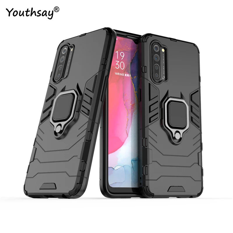 Ochranné puzdro pre puzdro Oppo Reno3 pre Reno 6 Pro Plus 5 Lite Fz 4 Pro Cover Armor prstový prsteň robot gumový kryt Reno 3 Pro