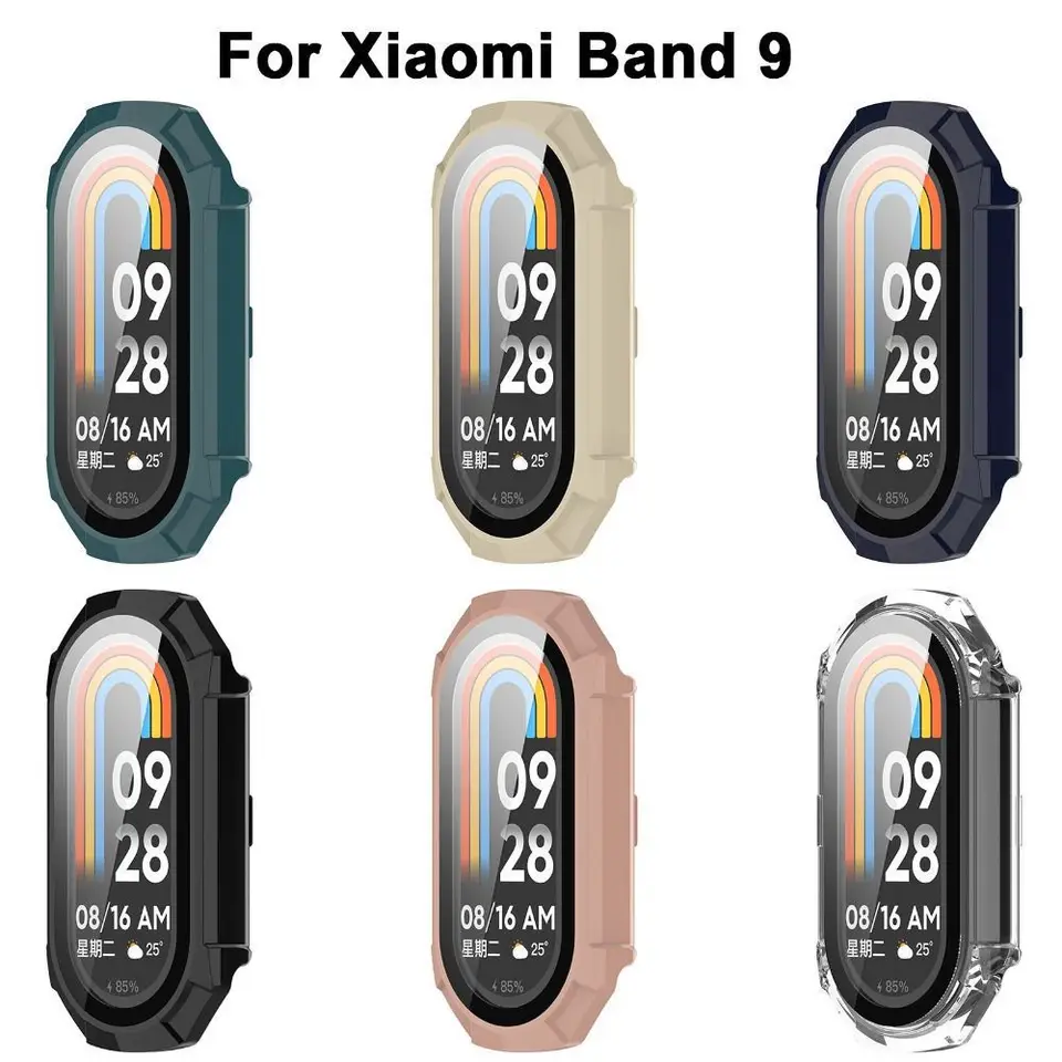 Ochranné puzdro pre Xiaomi Mi Band 9/8 Bumper Screen Protector Glass Glass na krycích puzdroch Band8 Miband9