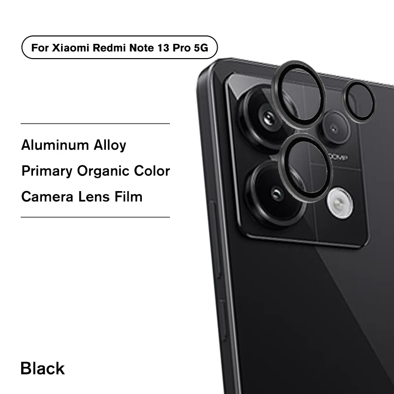 Ochranné sklo 3D zakrivené fotoaparát pre Xiaomi Redmi Note 13 Pro Plus 5G kovový krúžok kryt Redmy Note13 4G POZNÁMKA 14 13 PRO 5G