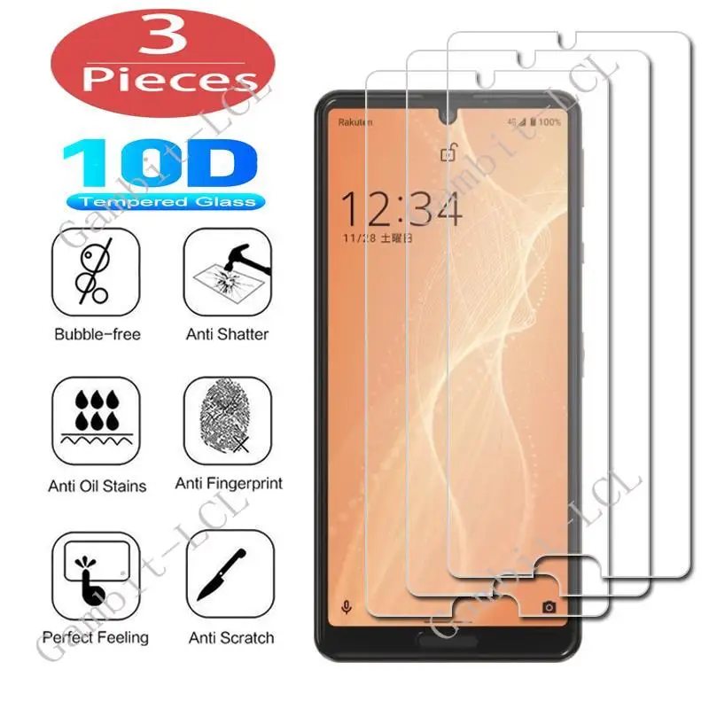 Ochranné sklo 3ks pre Sharp Aquos Sense 4 5G Sense4 Basic Lite Plus V Sense3 S3 Temperated Screen Screen Protector Cover Film