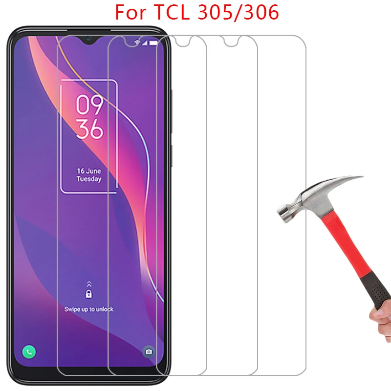 Ochranné sklo Temperované sklo pre TCL 305 306 Puzdro na telefón na zadnom kryte TCL305 TCL306 360