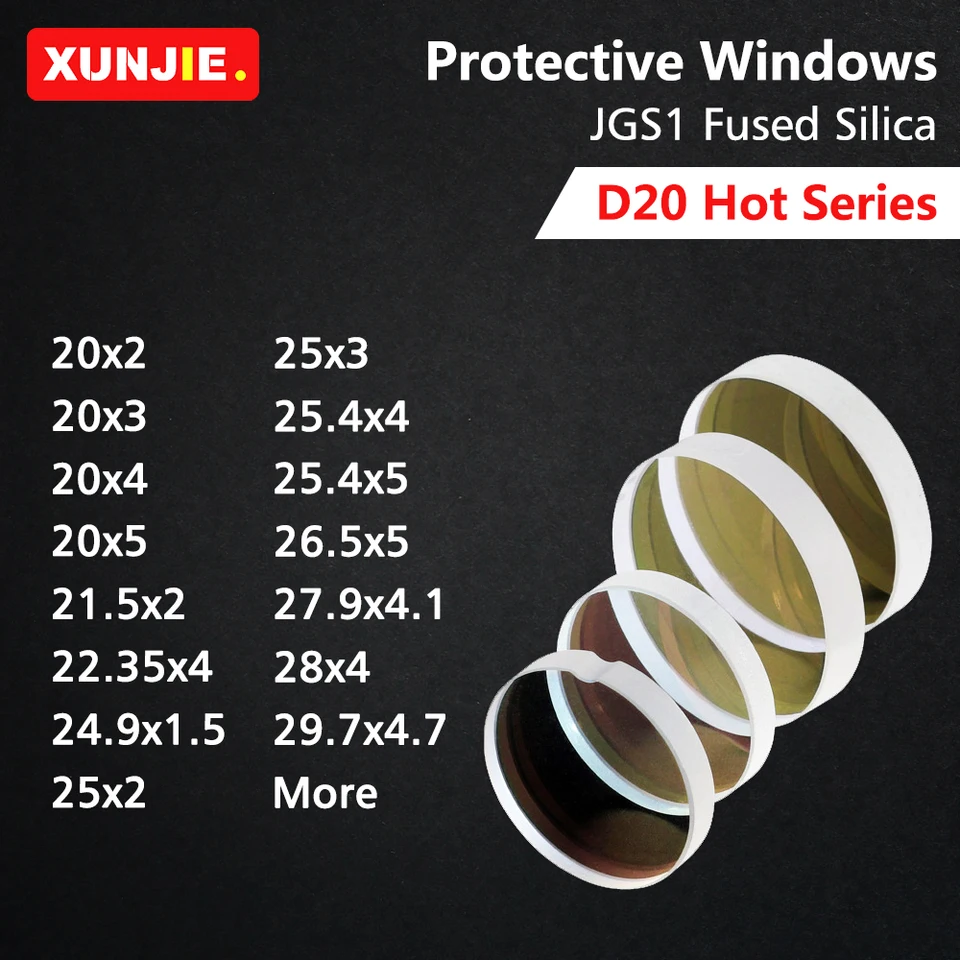 Ochranné zrkadlá vlákien Dia20/22,35/24,9/25.4/26,5/27.9 Ochranné okná pre WSX Precitec Raytools Fiber laser Head Head