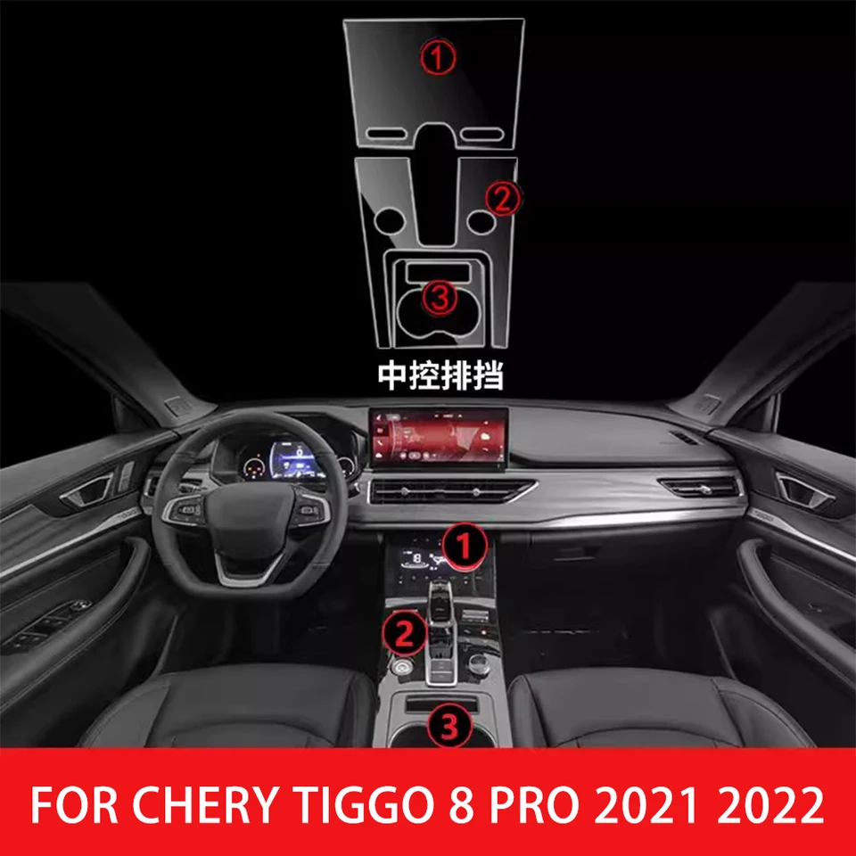 Ochranný film Console Center pre Chery Tiggo 8 Pro 2021 2022 Gearbox Panel Sticker Anti-Scrath Protections