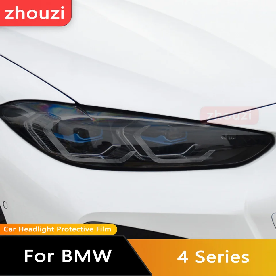 Ochranný film pre svetlomet automobilu Transparentný údenový čierny zábal TPU TPU pre BMW 4 Series G22 G23 G26 20 2021 2022 M VÝKON