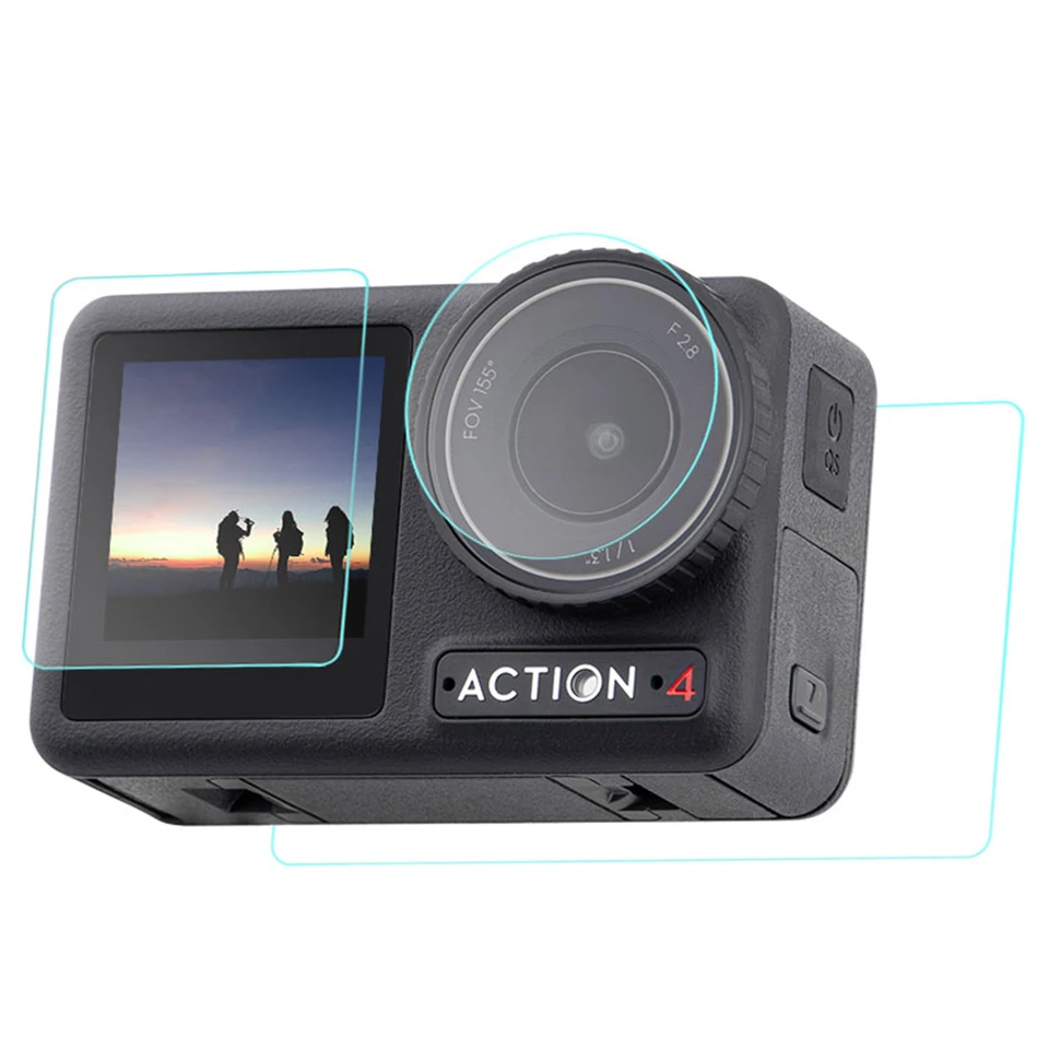 Ochranný kryt objektívu TPU s ochranným krytom PU prenášanie puzdra temperovaného skleneného prednej zadnej obrazovky pre Action DJI Osmo Action 3/4