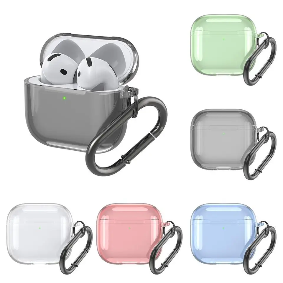 Ochranný kryt pre slúchadlá pre Apple AirPods 4 2024 Kryt nabíjacieho puzdra Transparentné TPU Shock odolný