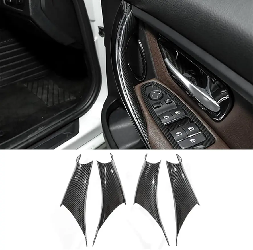 Ochranný kryt rukavice z rukovätia dverí z uhlíkových vlákien Vnútorné dvere, ktorý je vhodný pre BMW 3 Series F30 F31 F32 F33 F34 F36 2012-2018