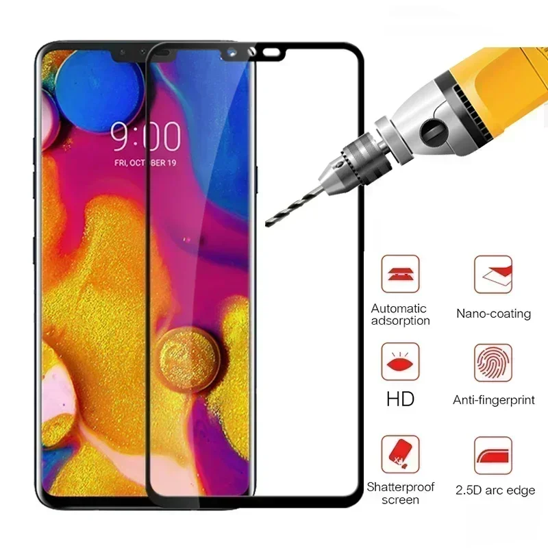 Ochranta obrazovky s temperovaným skleneným chránením pre LG G6 G7 ThinQ Full Cover Film pre Velvet V30 V30S V40 V50 V50S G8x G8 G7 plus Thinq 5G