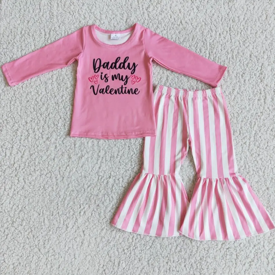 Ocko je moje valentínske karikatúry dievčat ružové veľkoobchodné rts no moq batoľa oblečenie detské oblečenie detské oblečenie detské oblečenie súpravy