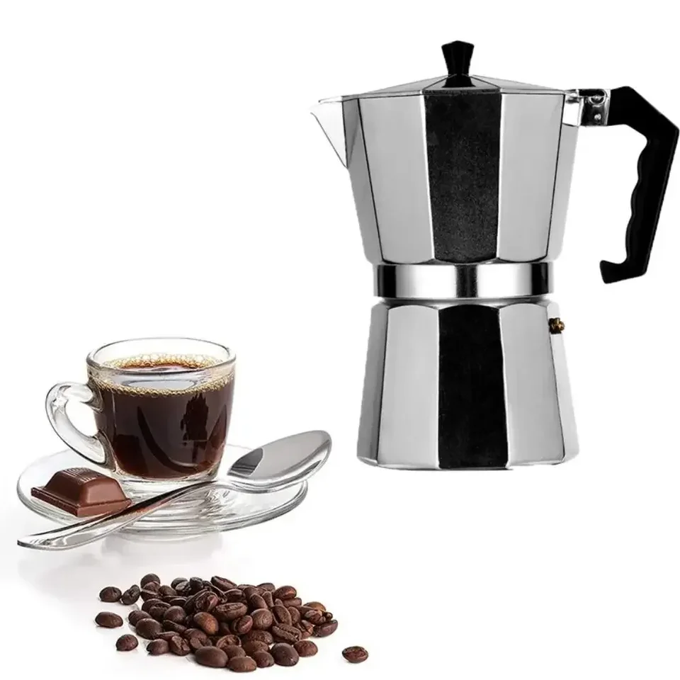 Octagonálny kávovar Moka Pot s nehrdzavejúcou oceľou hliník Espresso kanvica 50 ml 100 ml 150 ml 300 ml