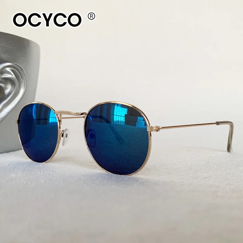 OCYCO Vintage Oval Classic Classic Outdoorsman Slnečné okuliare okrúhle sklenené šošovky Značka dizajn slnečné okuliare Oculos