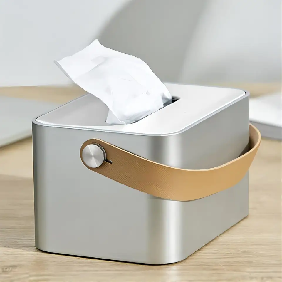Odnímateľná skrinka na tkanivové puzdro s rukoväťou Nordic Tissue Box Facial Brning Case Domov Domáca dekor pre papier Odnímateľný držiak tkaniva Jar