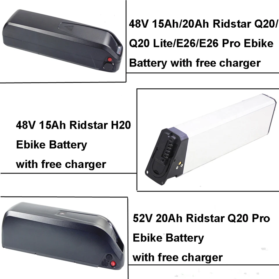 Odnímateľný elektrický bicykel Li-ion batéria 48V 52V 15AH 20AH pre Ridstar Q20 Lite Pro H20 E26 E Bike Ebike