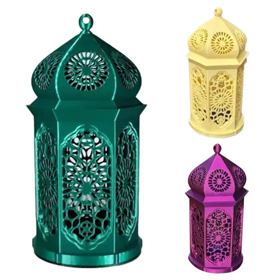 Odolný 3D tlač arabský štýl lucerny darček Pla čajová lampa socha lucerna figurína pre domácu obývaciu izbu stolová plocha