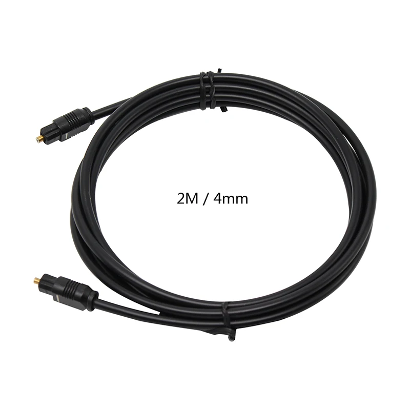 Odolný digitálny optický zvukový kábel Toslink Gold pokovovaný 1M 2M SPDIF MD DVD Gold -Plated Cable