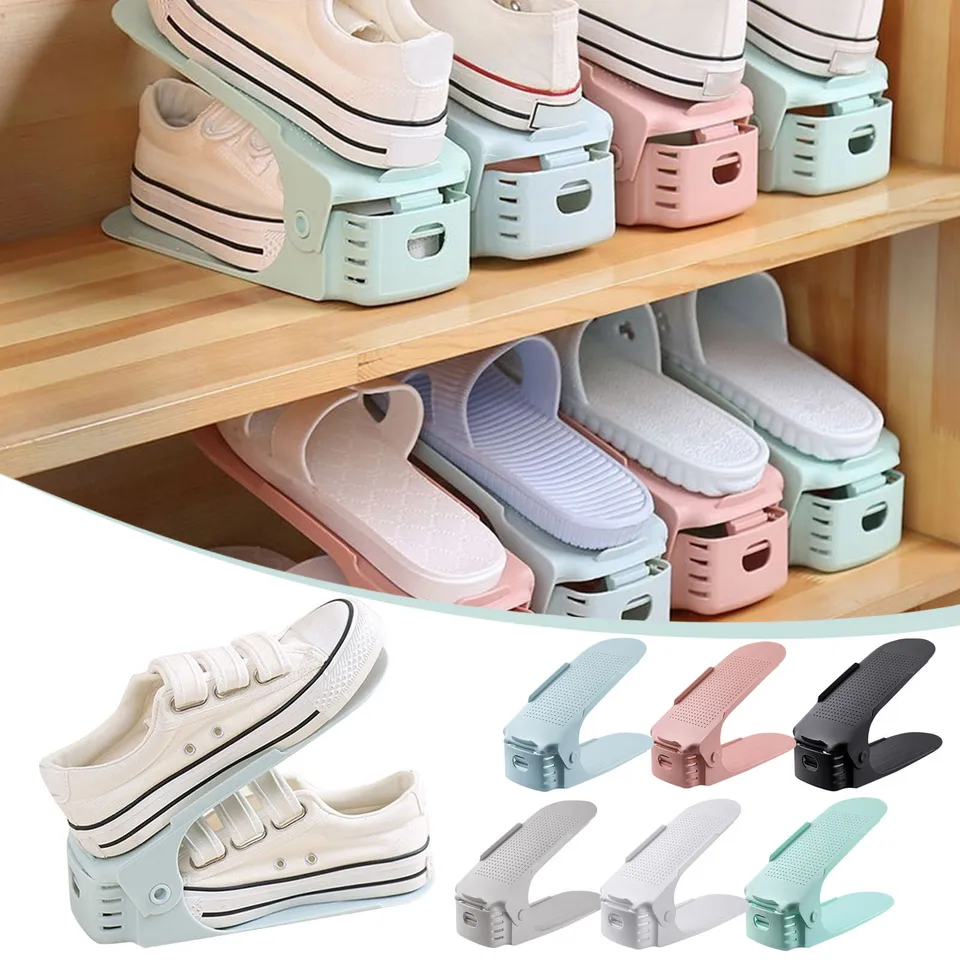Odolný nastaviteľný organizátor obuvi obuv obuvi podpora priestorového priestoru šetrenie skrinky skrinky Stand Stop Shoe Storage Rack Shoe Box