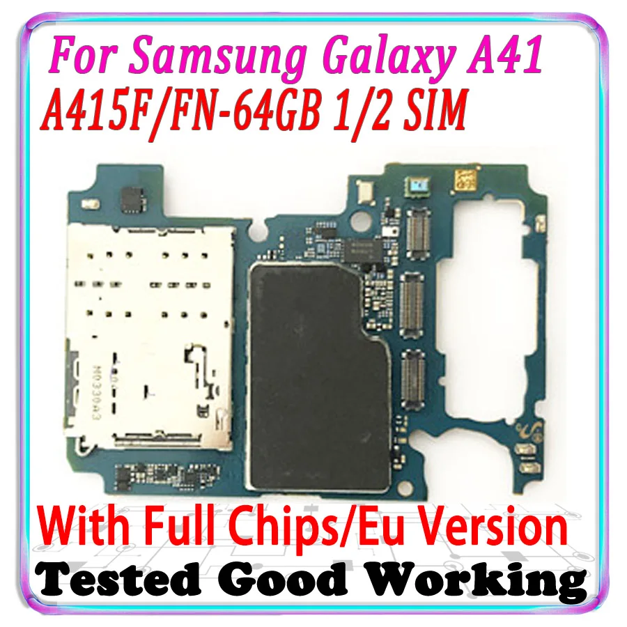 Odomknutá hlavná logická doska pre základnú dosku Samsung Galaxy A41 A415F A415FN 64 GB s plným čipom Android System Plate
