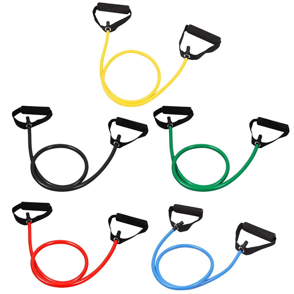 Odporové pásy s rukoväťami elastickým jogovým vytiahnutím lana Workout Bands Fitness Bands pre svalové tréning/tvar tela/fyzioterapie