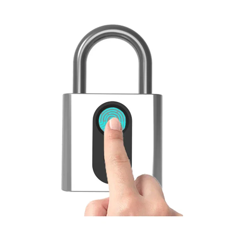 Odtlačok prsta visiaci zámok nepremokavá brána zámok garážového skladu visiaci zámok visiaci zámok bezkľúčový elektronický zámok USB-nabíjanie biometri
