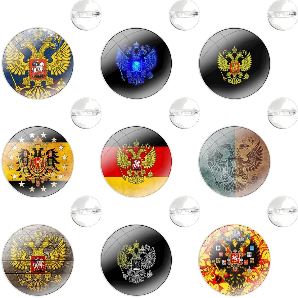 Odznak brošňa Pin Pin Adsessory pre oblečenie batoh dekorácie darček Rusko Coat of Arms Double Headed Eagle