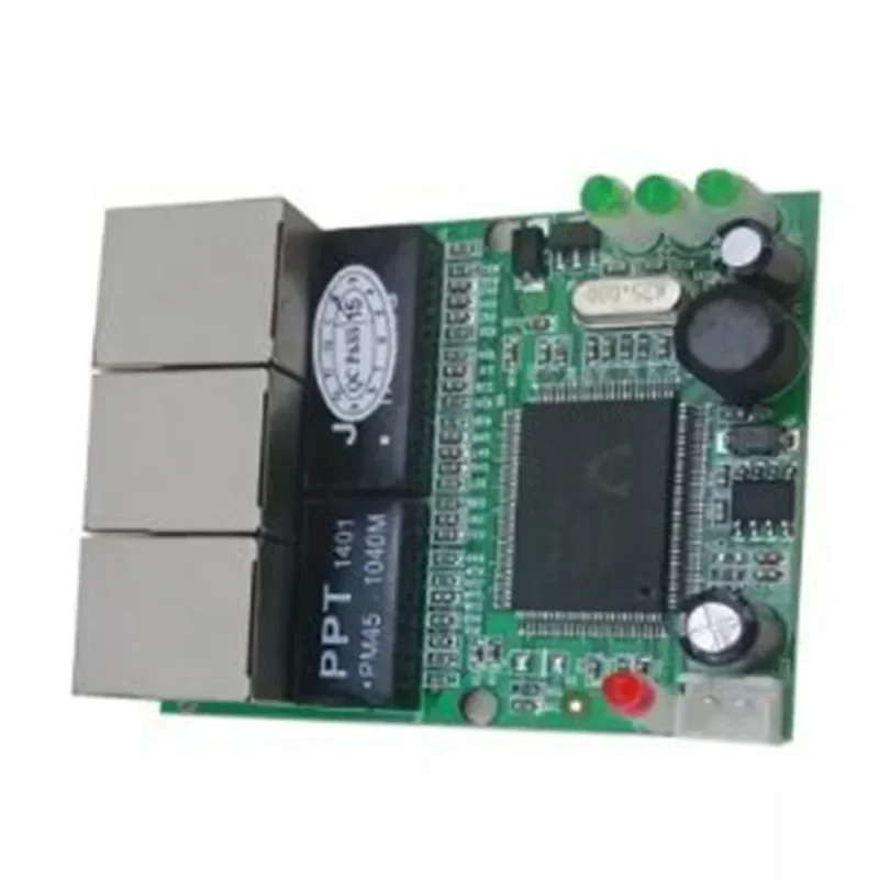 OEM Fast Switch Mini 3 Port Ethernet Switch 10 /100 Mbps RJ45 Network Switch Hub PCB Module Board pre integráciu systému