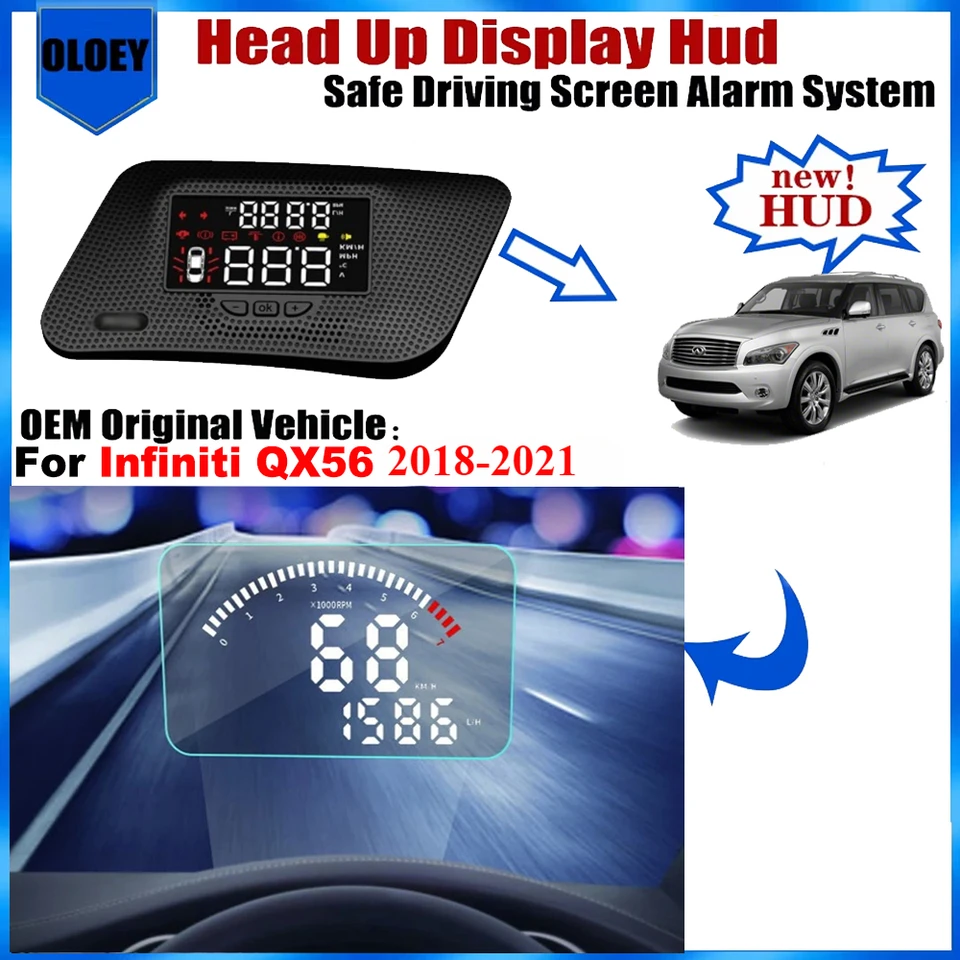 OEM Head Up Display HUD pre Infiniti QX56 2011-2023 Bezpečná jazda s výstražnou obrazovkou ALECTION ELEKTRONICKÉ PRÍSLUŠENSTVO