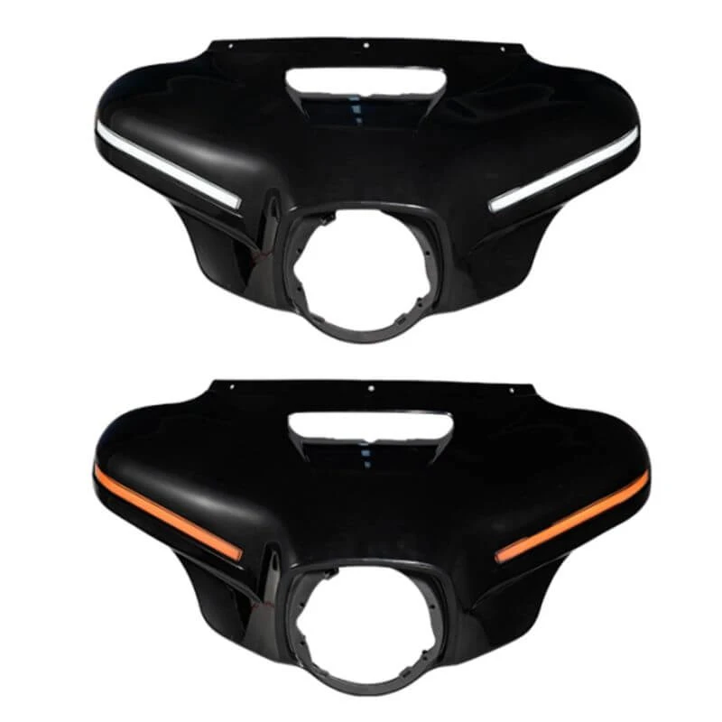 OEM Reposection Front Svetlight Wining s DRL v bielom a prietokovom jantárovom zákrute pre Harley Street Glide 2014-2024