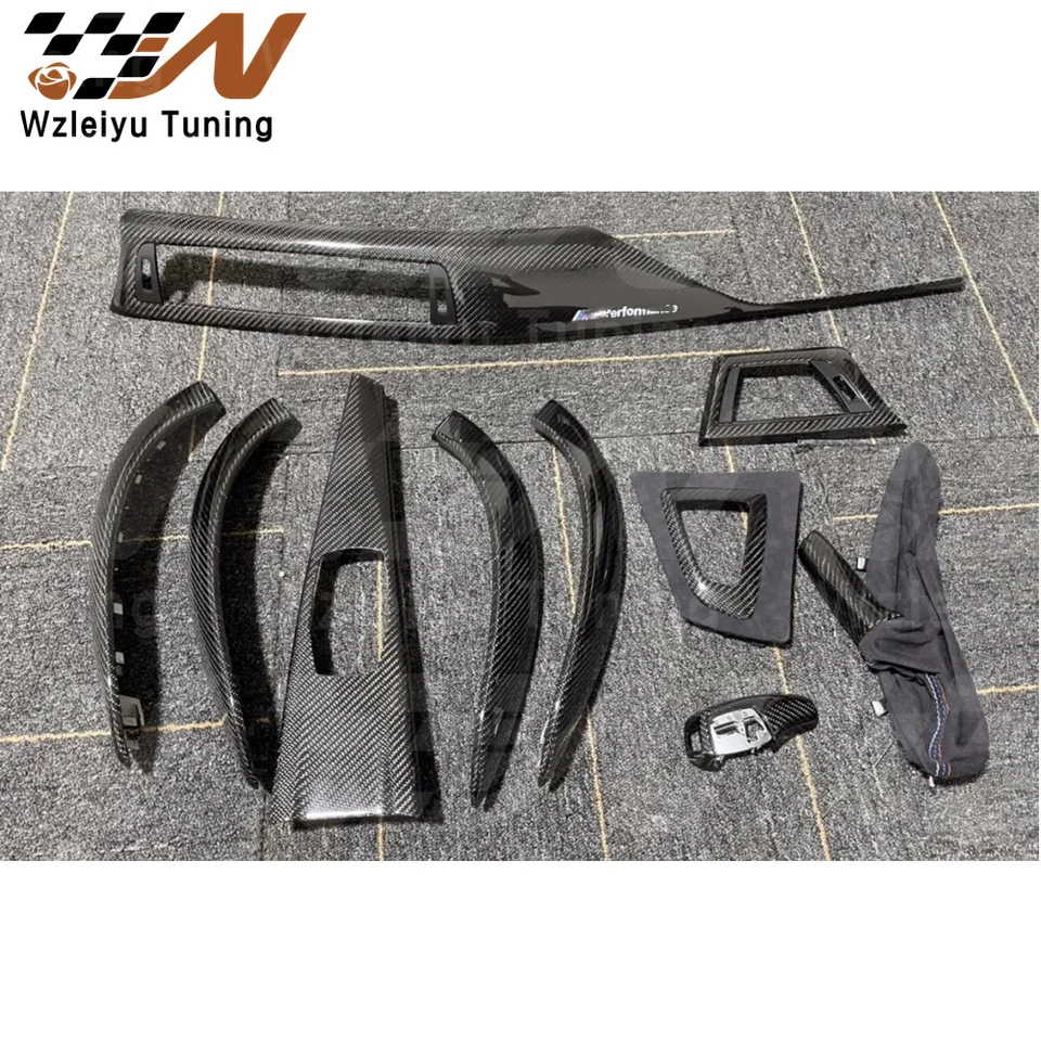 OEM Style Suché uhlíkové vlákno Centrum Console Interior Tiner 10 PCS Fit for BMW F30 F35 GT 3 Series 4 Series Vysoko kvalitný montáž