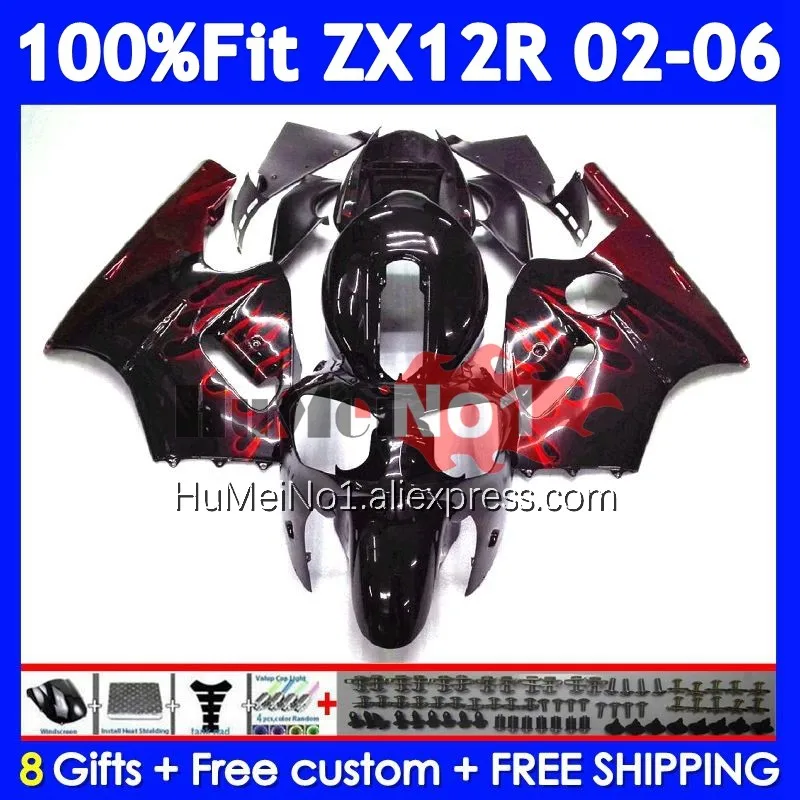 OEM súprava pre Kawasaki Ninja ZX-12R ZX 12R 1200 226NO.100 ZX12R 02 03 04 05 06 ZX1200 2002 2003 2004 2005 2006