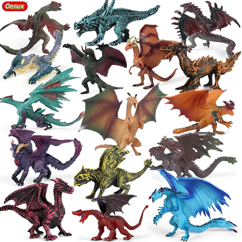 Oenux Ancient Dinosaur Action Figures Originálny mýtus Model sada Dragon Set Vysokej kvality malých domácich dekorácií figuríny pre deti darček pre deti
