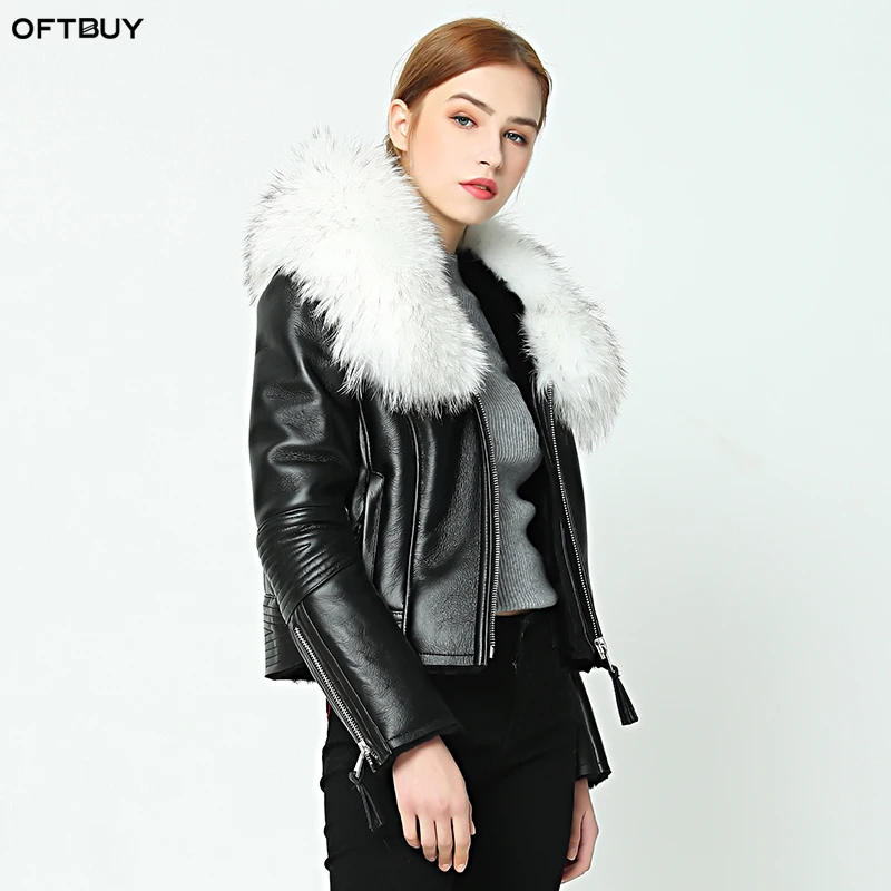 OFF TBUY 2022 Nová zimná bunda Coat Dámska REAL SUCKOVÁ KOŽENÁ KOŽE BACKE Dvojstranná kožušina s mývalkovým psom kožušinová vlny vlny
