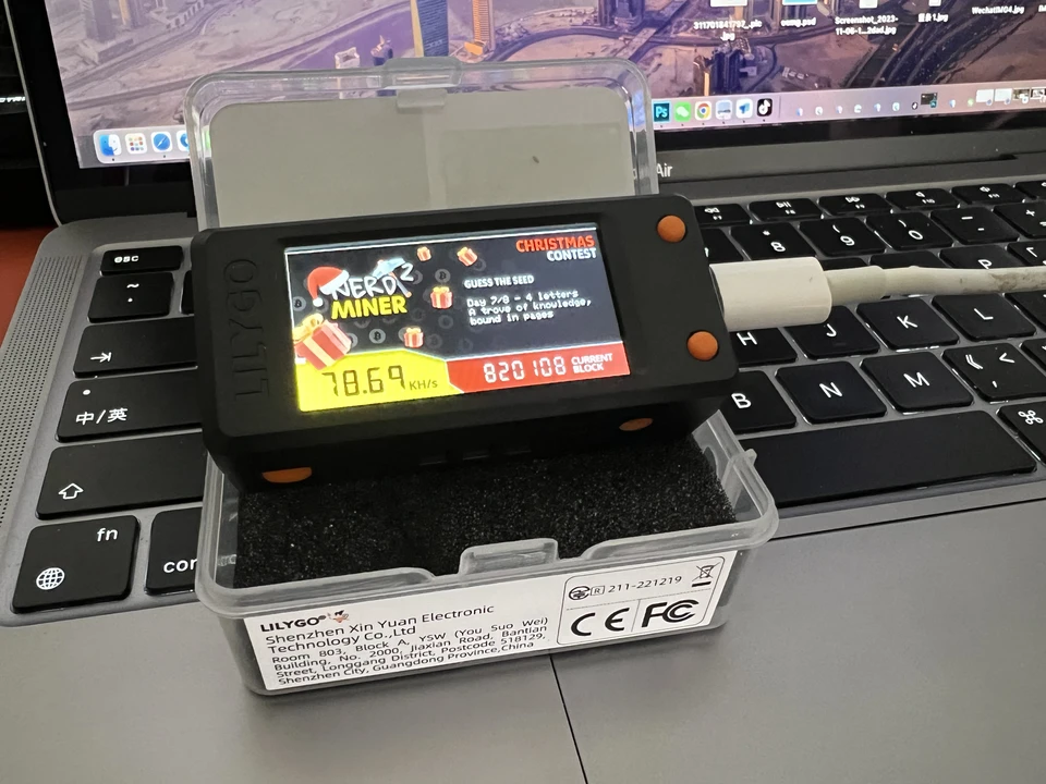 Offical Nerdminer v2.0 T-Display S3 Bitcoin Nerd Miner Hashrate 78 kh/s V1.6.3 Bitcoin BTC Lottery Miner Lilygo BTC Lottery Miner