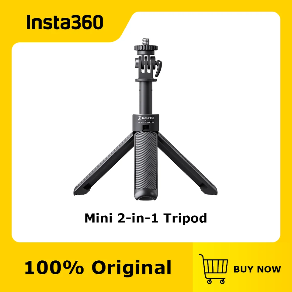 Oficiálne a originálne insta360 Mini 2-v-1 statív, statív a selfie sa drží všetko v jednom. Malý a ľahký na cestách.